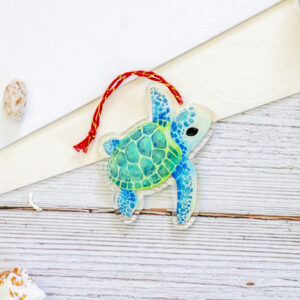 Turks & Caicos turtle shape acrylic ornament