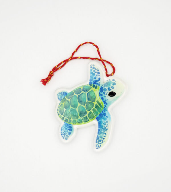 Turks & Caicos turtle shape acrylic ornament