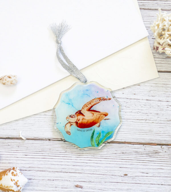 Turks & Caicos turtle acrylic ornament