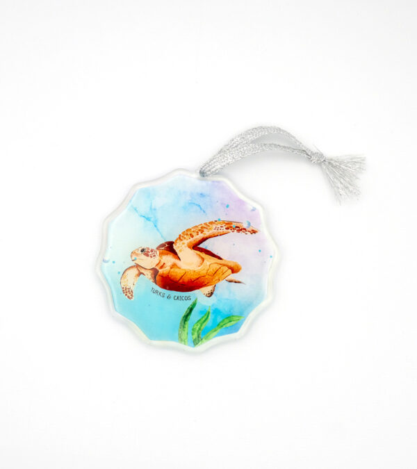 Turks & Caicos turtle acrylic ornament