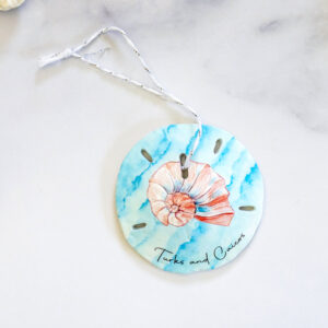 Twirl shell Turks & Caicos sand dollar ornament