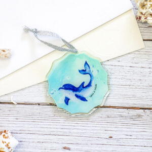 Watercolour dolphin acrylic ornament