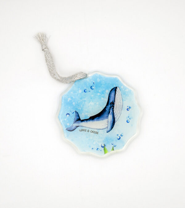 Turks & Caicos humpback whale acrylic ornament