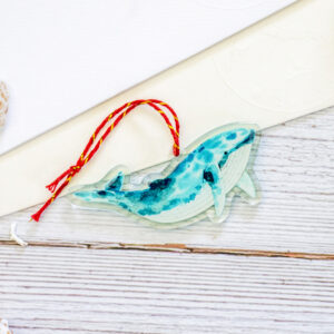 Turks & Caicos humpback whale shape acrylic ornament