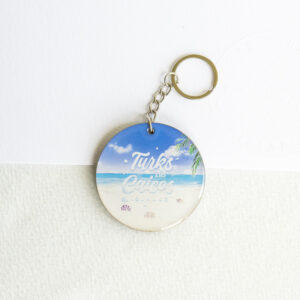 TCI beach wooden keycha