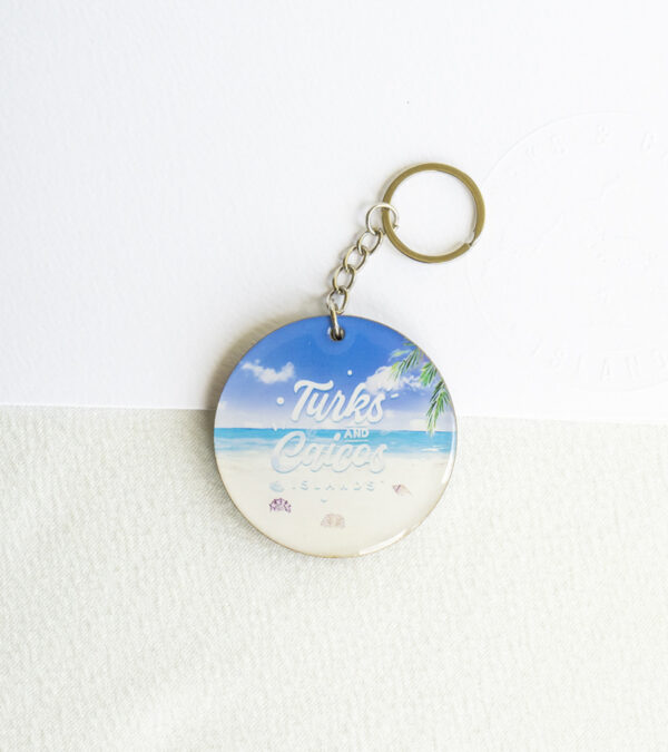 TCI beach wooden keycha