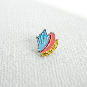 TCI blue conch shell enamel lapel pin