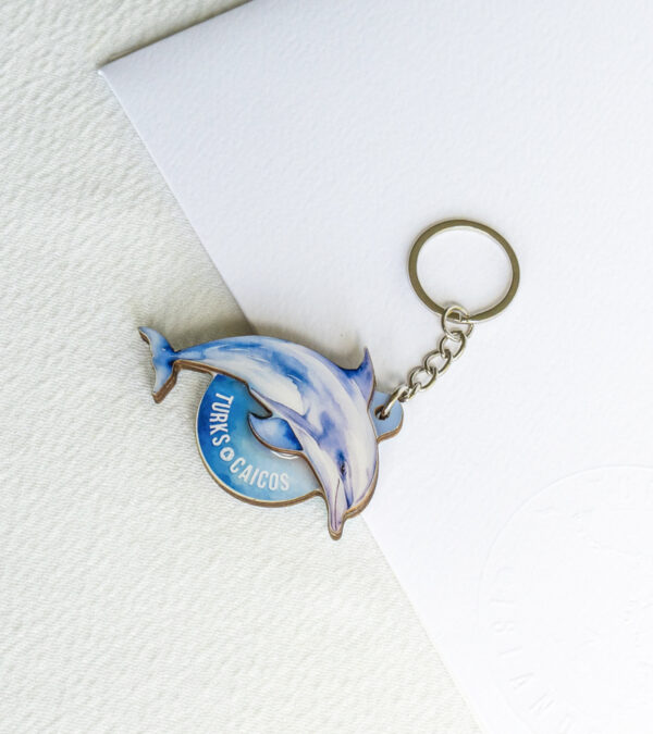 TCI dolphin JoJo wooden keychain