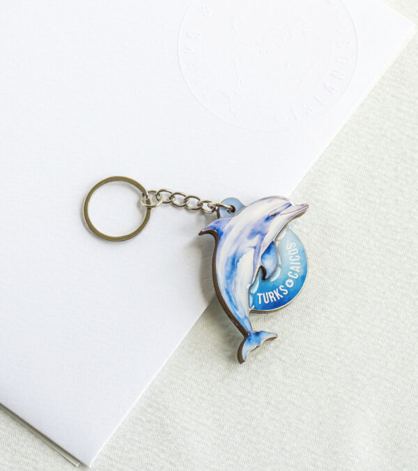 TCI dolphin JoJo wooden keychain